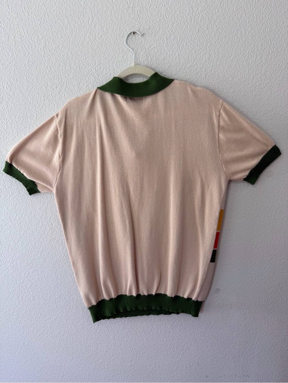 OXKNIT Men’s Retro Knit Polo Shirt Large Geometric Mod Camp Collar Sweater Top - Picture 4 of 4
